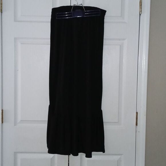 Mix & Co black elastic waist pull on high low skirt  Sz L - Picture 4 of 5